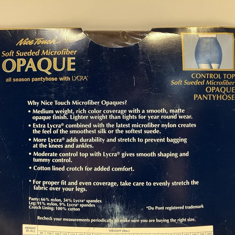 SEARS Nice Touch Opaque Soft Sueded Microfber Pantyhose Tall Chocolate Vtg NIP